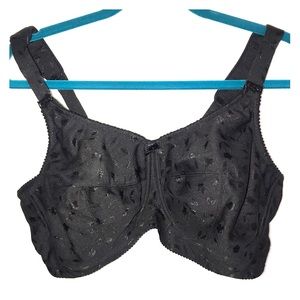 Elila Jacquard soft cup  black bra